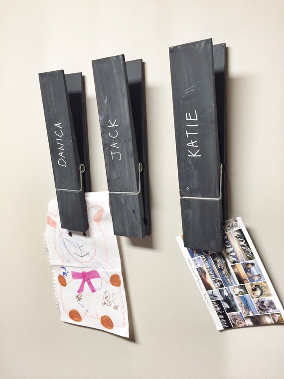 Jumbo Rustic 12 inch Decorative Clothespin in chalkboard finish