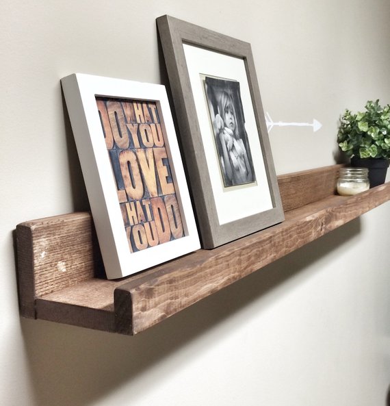 Rustic Wooden Picture Ledge Shelf Woodify Canada