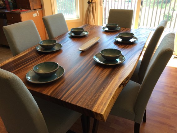 Live Edge Dark Acacia Wood Dining Table, Acacia Wood Dresser Canada