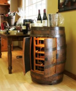 Solid Oak Wine Barrel - 18 Bottles - Woodify