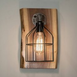 Steampunk Wood Edison Wall Sconce Light Fixture
