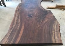 Claro Walnut Dining Table With T Shaped Metal