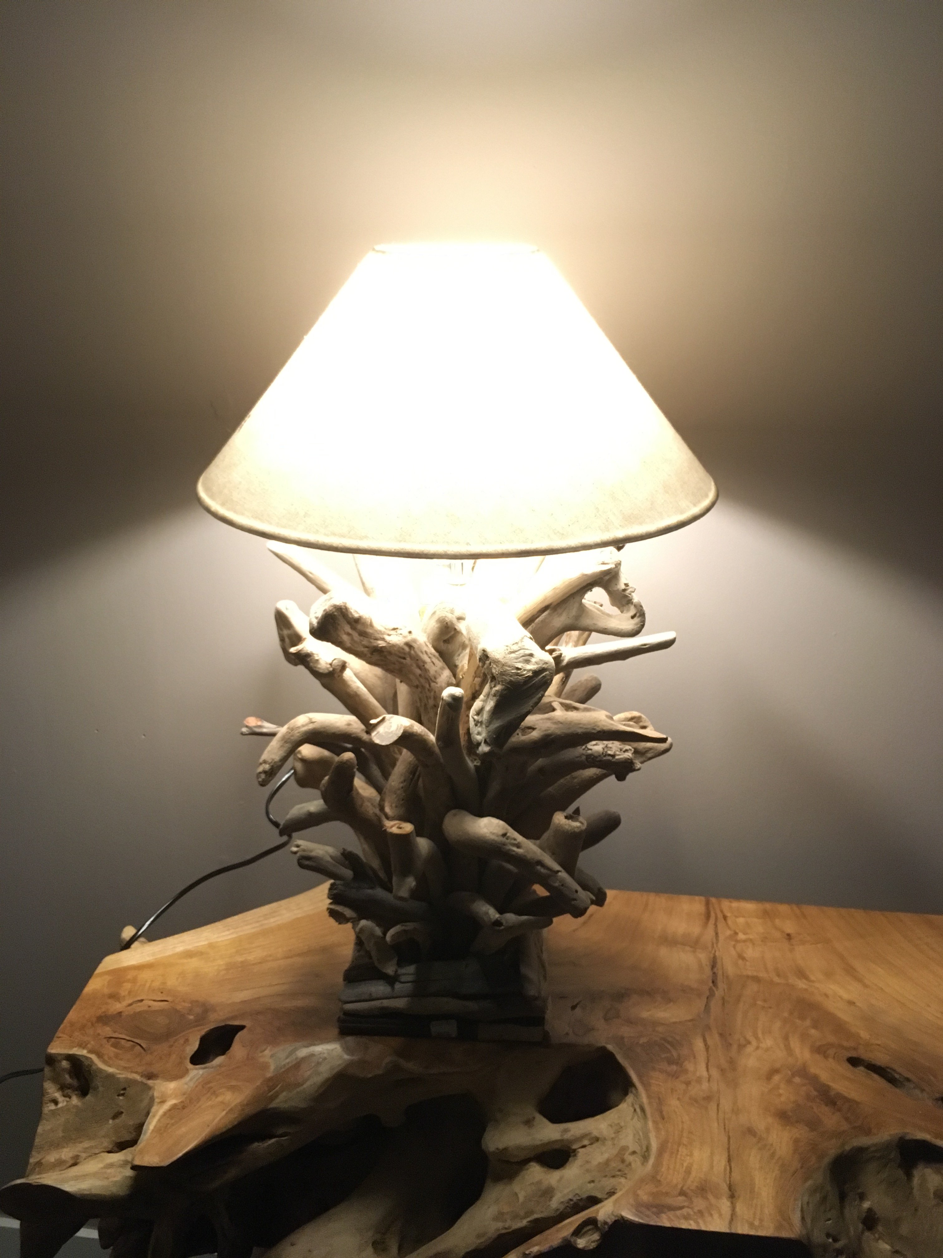 Driftwood Branch Table Lamp & Accent Lighting Woodify Canada