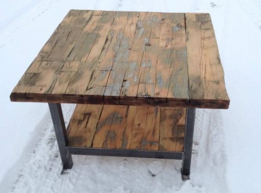 Reclaimed Wood Coffee Table with bottom shelf - 1 - Woodify
