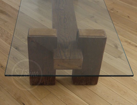 Rustic Reclaimed Wood Coffee Table Glass Top Woodify Canada