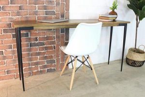 Solid Mango Wood Console Table With Industrial Metal Legs - 2 - Woodify
