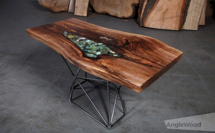 Walnut-Epoxy-Shell-Table-Geo-Base- Woodify