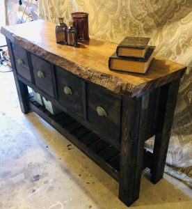 Rustic handmade accent table - 6 - Woodify