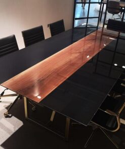 Black Epoxy Boardroom Table - Woodify