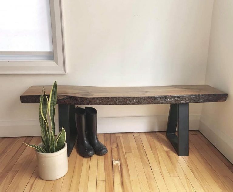 Live Edge Rustic Entryway Bench Woodify Canada