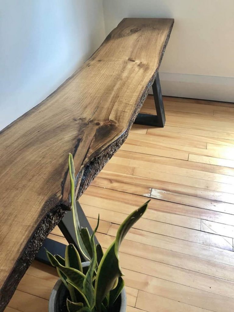 Live Edge Rustic Entryway Bench Woodify Canada
