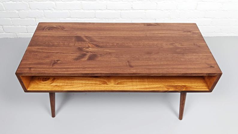 Mid Century Modern Retro Coffee Table, Solid Wood Retro Coffee Table