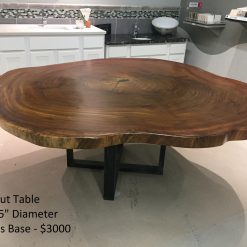 Amazing Wood Slab cross cut table finished with metal legs - Woodify Canada