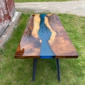 Live Edge Acacia Slab River Dining Table