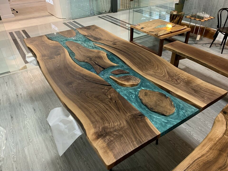 epoxy river dining room table