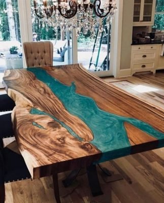 Green Epoxy Resin Live Edge - Woodify