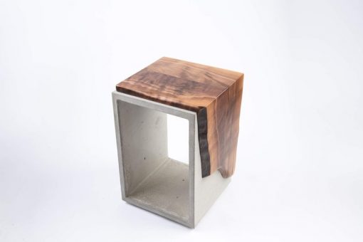 Live Edge Black Walnut & Concrete Side Table or Stool - Woodify