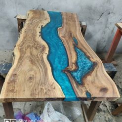 Live edge Acacia Wood Resin Coffee Table Top - Woodify
