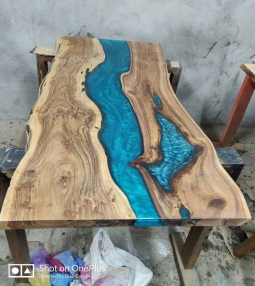 Live edge Acacia Wood Resin Coffee Table Top - Woodify