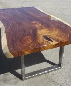 Live Edge Suar with Chrome Legs - Woodify Canada