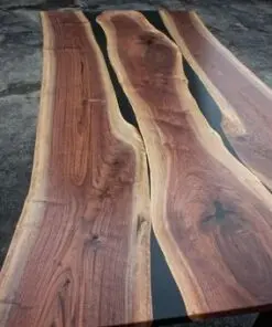 Black Walnut Black Resin Dining Table