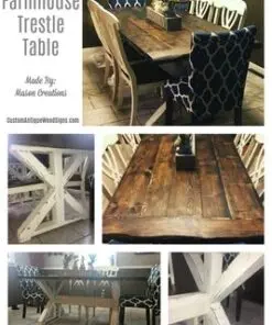 Custom Trestle Farmhouse Dining Room Kitchen Table Hand