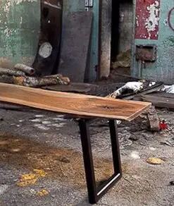 Live Edge And Steel Table