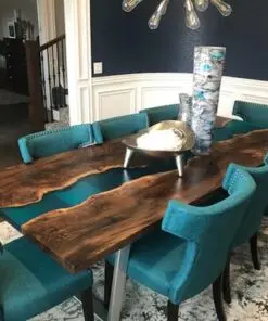 Live Edge River Table Epoxy Resin Dining Table