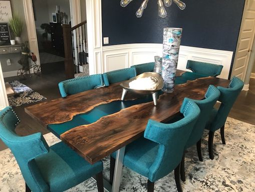 Live Edge River Table - Epoxy Resin Dining Table - Woodify Canada