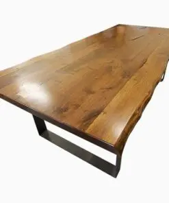 Live Edge Walnut Dining Table With Flat Iron