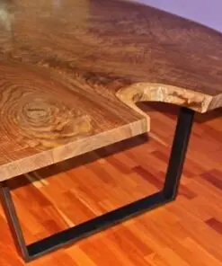 Modern Dining Table Walnut Live Edge And Steel