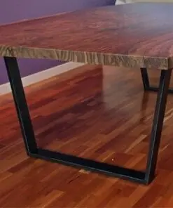 Modern Dining Table Walnut Live Edge And Steel