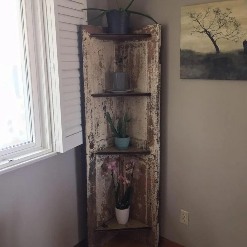 Old Door Corner Shelf Woodify Canada