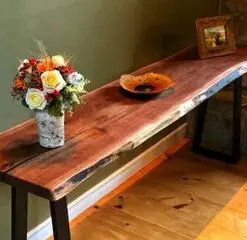 Live Edge Black Walnut Hallway Table