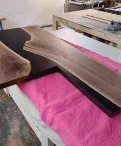 Epoxy River Kitchen Island Walnut - Woodify Canada