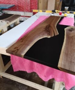 Epoxy River Kitchen Island Walnut - Woodify Canada 1