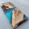 Turquoise Epoxy Charcuterie Board with Handles - Woodify Canada