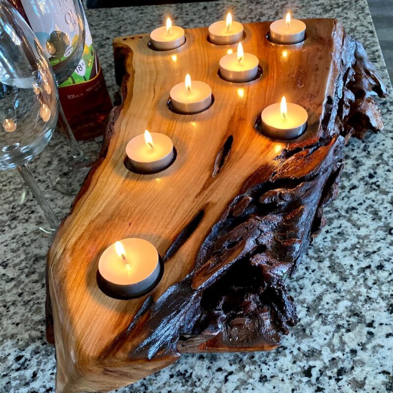 Custom Live Edge Candle Holder Woodify Canada