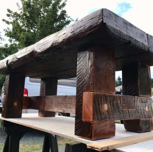Rustic Reclaimed Wood Bench - Woodify Canada