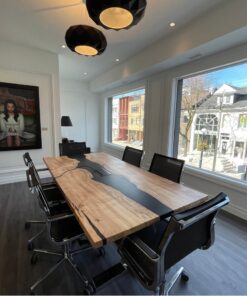 Fonthill Black EPoxy COnference Table - Woodify Canada