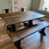 Pine Stained Kitchen Table with Bench - Woodify Canada