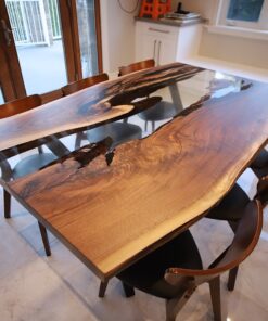Clear Epoxy River Table - Anglewood - Woodify 8