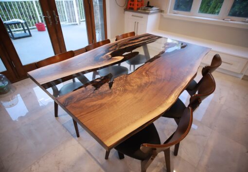 Clear Epoxy River Table - Anglewood - Woodify 8