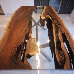 Clear Epoxy River Table - Anglewood - Woodify 10