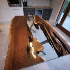 Clear Epoxy River Table - Anglewood - Woodify 12