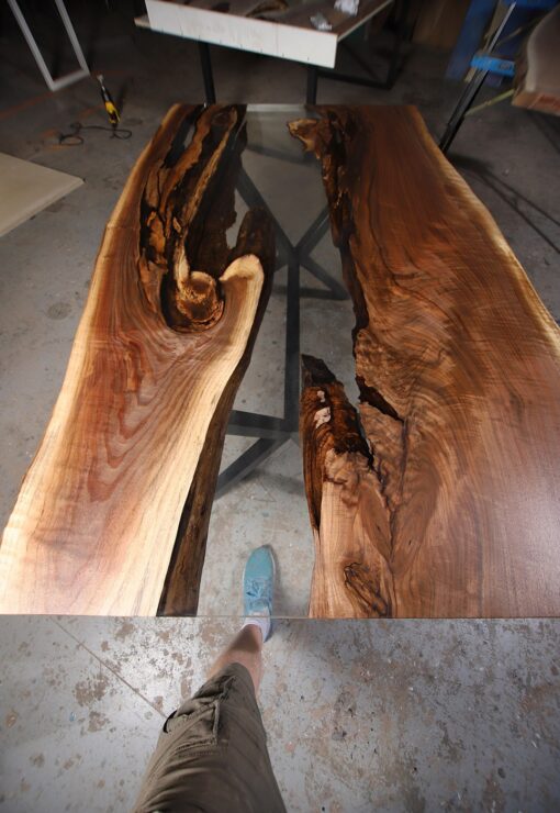 Clear Epoxy River Table - Anglewood - Woodify 13