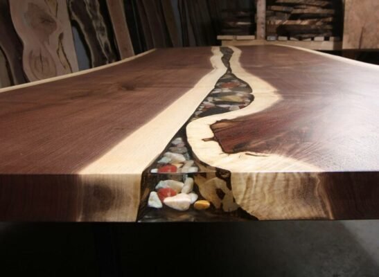 Live Edge Walnut River Table