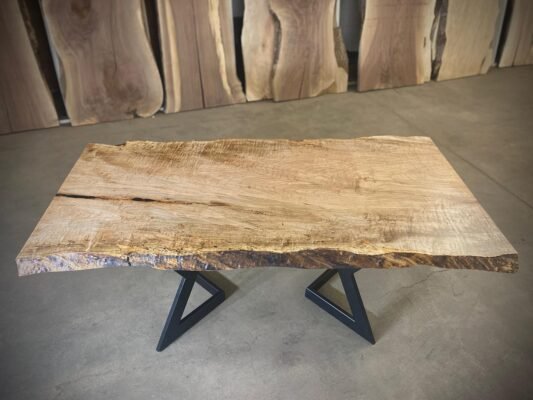 Live Edge Spalted Curly Maple Dining Table