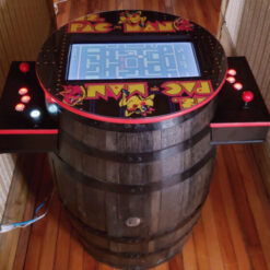 Solid Oak Barrel Pac Man Cocktail Arcade machine - Woodify Inc