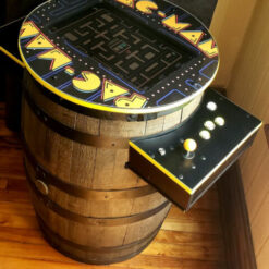 Solid Oak Barrel Pac Man Cocktail Arcade machine - Woodify Inc 3